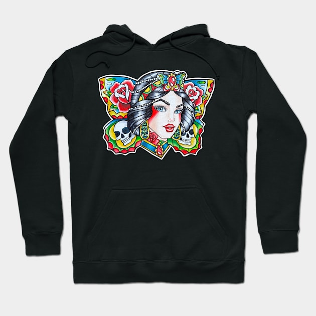 Butterfly Lady Head Hoodie by Reasons Unknown